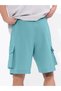 Men Blue Knee Length Cargo Shorts - 4