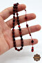 Marbled Red Black Barley Cut Special System Fire Amber Prayer Beads 201024762 - 6
