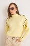 Women's Yellow Stitching Detailed Soft Textured Knitwear Sweater Kzk-19001051 - 6