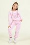 Mojo Girl Child 4-9 Years Printed and Stone Embellished Tracksuit Set Pink