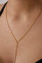 Steel Lip Y Necklace Mirrored Chain Low-Cut Necklace 1mm Exquisite Minimal 50cm - 7