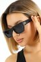 Women's uv400 cat eye matte black sunglasses wp25-26 c2m gradient lens - 8