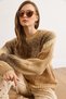 Women's Beige Crew Neck Degrade Knitwear Sweater Kzk-19001049 - 3