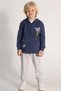 Mojo boy child 4-8 years Hooded zippered tracksuit set navy blue