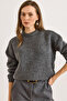 Women's Smoked Soft Textured Balloon Sleeve Thick Knit Sweater Kzk-19001037