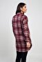 Women's Side Slit Plaid Long Shirt - 4