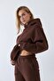 Unisex Oversize Sweatshirt Hoodie Basic Brown – Hooded, Kangaroo Pocket, 3 Thread Ribs - 5