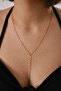 Steel Lip Y Necklace Mirrored Chain Low-Cut Necklace 1mm Exquisite Minimal 50cm