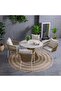 Nuvana 1+4-Seater Dining Set – Luxury Brown/Beige Dining Table & Chair Set - 8