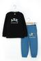 Mojo Boys' 3-8 Years Old Elastic Leggings Tracksuit Set Black