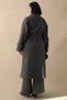Anthracite Cashmere Coat with Epaulettes on the Collar and Flap Pocket - 3
