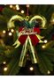 Christmas Ornament Set of 2 Candy Cane Ornament Gold Door Wall Tree Ornament Hp-125 - 4