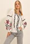 White Hakim Collar Embroidered Woven Blouse Alc-X11295 - 2