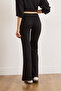 Women's Black Modal Soft Touch Spanish Pants with Keyhole Detail Pnt-19000378 - 4