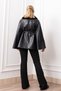 Women's Winter Black Luxury Winter Faux Leather Poncho Stylish Daily Comfortable 2615 - 5