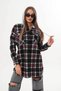 Women's Black Red White Stripe Detailed Hooded Shirt - 5