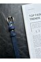 Fact Striped Ring Patterned Suede Women's Silver Buckle Belt Jacket Belt Dress Belt Trouser Belt - 4