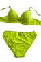 Women's Underwire Unpadded Supported Neon Yellow Bra Set - 2