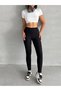 Women's Yülekbel Fleece-Lined Corded Fabric Leggings Black 1024 - 4