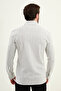Striped Slim Fit Long Sleeve Men's Shirt Gray - 27115.25K - 3