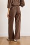 Women's Brown Stitching Detailed Flowy Thessaloniki Pants Pnt-19000379 - 4