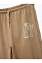 Cotton Print Detailed Hooded Jogger Sweatpants - 3