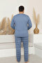 Plus Size Cotton Long Sleeve Plaid Checkered Men's Pajama Set - 4