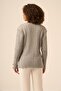 Women's Openwork V-Neck Knitwear Cardigan Gray 25237 - 5