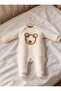 Unisex Jumpsuit with Snap Buttons and Relief Bear Detail - 2