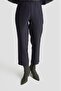 Woven Sequin Paneled Double Suit with Trousers Navy Blue 25Kt664 - 4