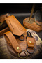 3 Pieces Genuine Leather Keychain Set - First Class Calf Skin - Handmade - 3