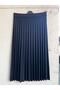 Vd Women's Knitted Dabıl Fabric Pleated Skirt - 2