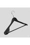 Black Wooden Suit Hanger Wide Shoulder Coat Hanger with Trouser Bar 5 Pieces - 7