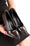 Stiletto Brown Croco Medium Heel Women's Shoes New Season - 4