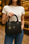 2 Compartments, Fully Lined, Adjustable Long Strap Shoulder and Handbag, Silvery Black - 2