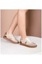 Beige Flat-Soled Lace-Up Women's Sneaker Sports Shoes - 5