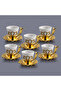 Turkish Coffee Cup Set Presentation Set for 6 People Tulip Patterned Coffee Set - 2