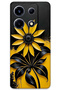 Infinix Note 30 Vip Case Hd Pattern B Printed Back Cover - Black Yellow Flower