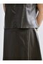 Lcw Vision Buy Zippered A-Line Leather-Look Skirt - 6
