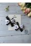 Black and White Polka Dot Patterned Ribbon, November 10Th Ataturk Ribbon Buckle - 2 Pieces with Clips - 2