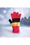 Waiter Size Boy's Gloves Yellow Red - 8-12 Years Old - 6