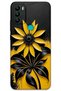 General Mobile Gm 21 Plus Case Hd Pattern Printed Back Cover - Black Yellow Flower
