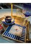 2 Pieces Blue Pip Studio Compatible Embroidered Love Bird Detailed Cocktail Presentation Napkins - 5