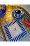 2 Pieces Blue Pip Studio Compatible Embroidered Love Bird Detailed Cocktail Presentation Napkins - 6