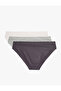 Cotton Comfortable Fit Ribbon Detailed Printed 3-Piece Brief Panties Set - 2