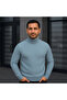 Men's Turtleneck Knitted Sweater Cotton Thick Corded Fabric Weave, Regular Fit Long Sleeve