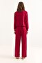 Women's Modal Fabric Wide Leg Tracksuit Set Burgundy - 6