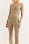 Women's Stretchy Leggings Crop Set Mink - 4