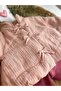 Thick Winter 3-Piece Baby Girl Set, Muslin Surface Coat, 3 Thread Fleece-Lined Pants - 3