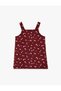 Square Neck Strap Pocket Detail Buttoned A-Line Floral Velvet Dress - 2